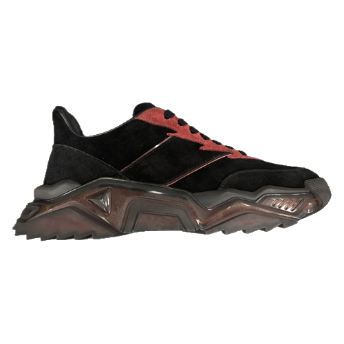 Shark Sneakers- Black & Red Luxury Sneakers
