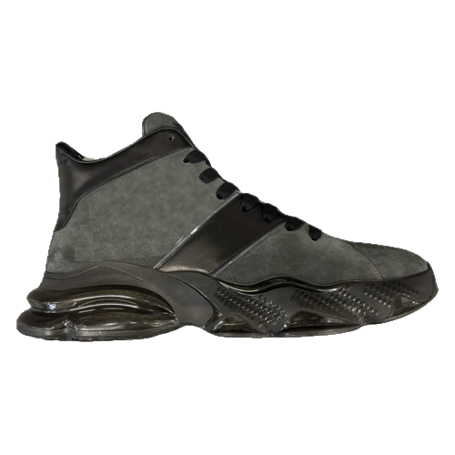 Shark Sneakers- Black & Grey Luxury Sneakers Hi Tops
