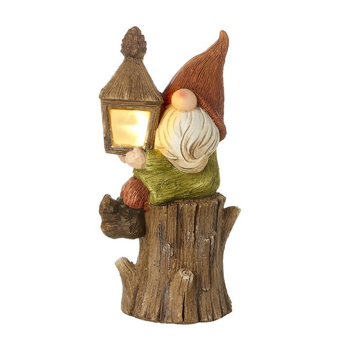 Gonk Sitting On Tree Trunk With Light