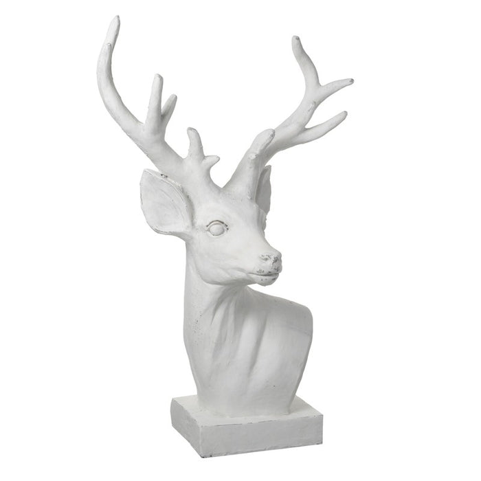 White Resin Deer Head