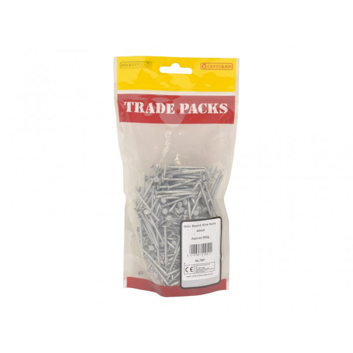 Round Wire Nails - Galvanised - 40mm (500g)