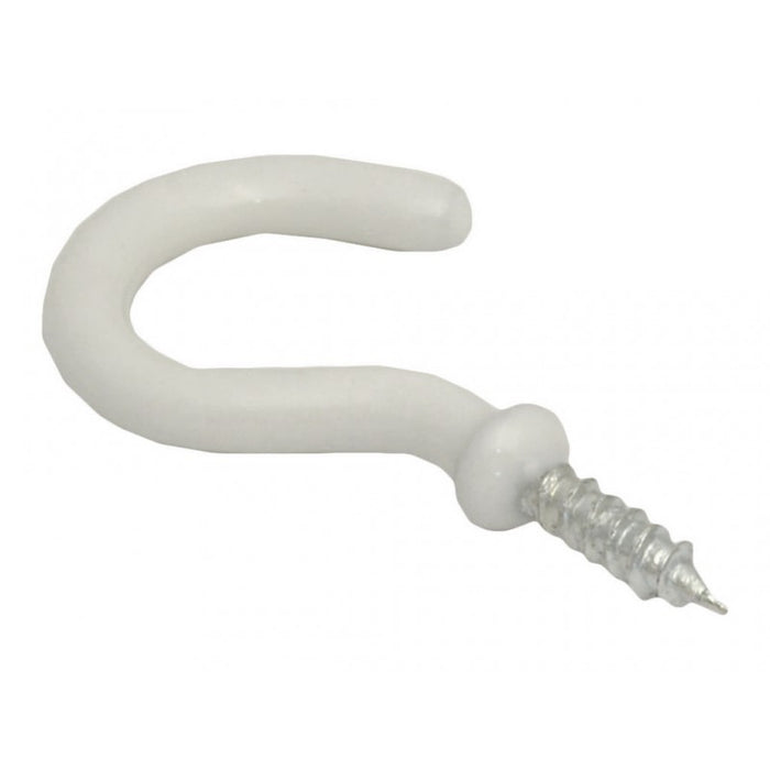 25mm White Shouldered Cup Hooks 9pk