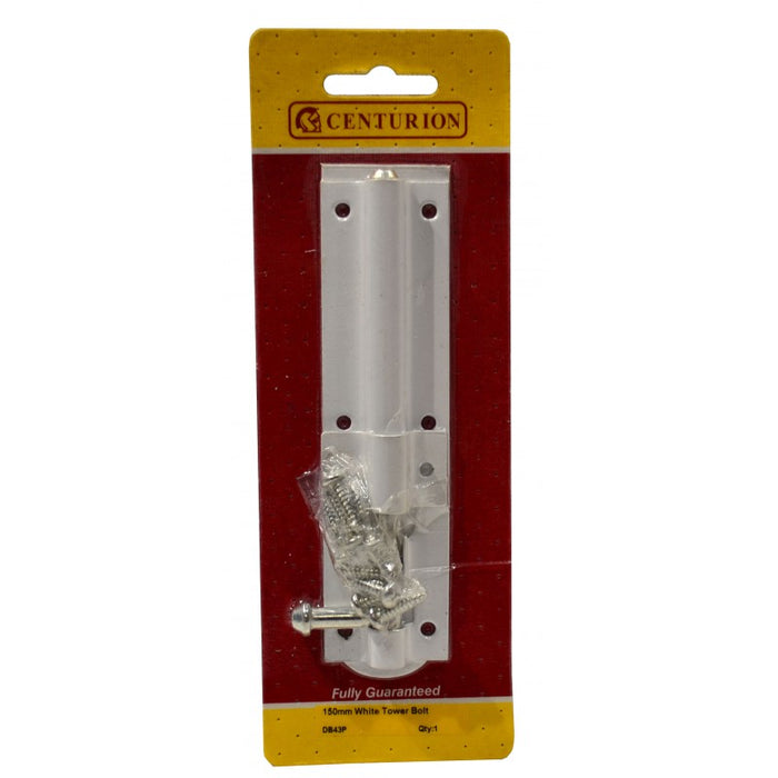 150mm (6") White Tower Bolt