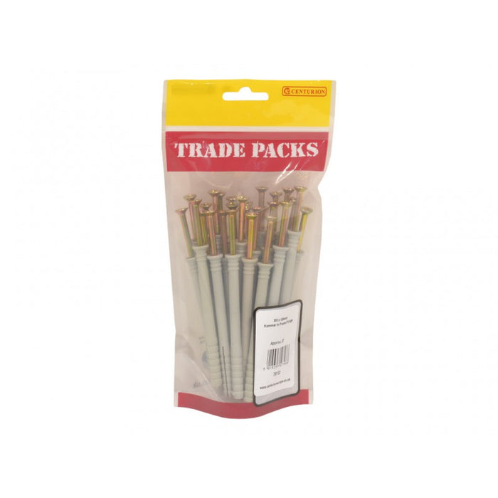 Hammer In Frame Fixings - ZP - M8 x 100mm (27 PK)