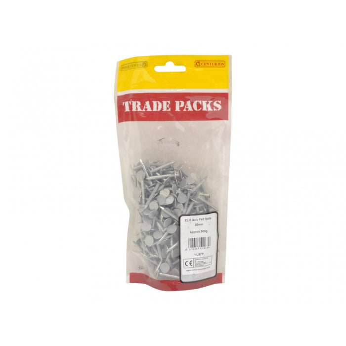 Felt Nails - Galvanised ELH - 30mm (500g)