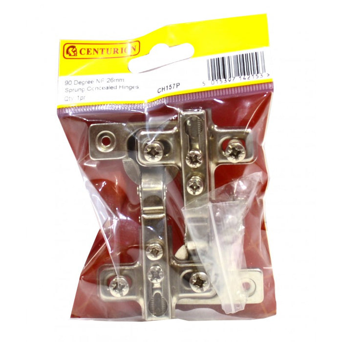 26mm NP Sprung Concealed Hinges 90 Degree (1 pair)