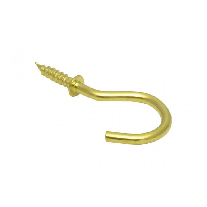 25mm Brassed Shouldered Cup Hooks 16pk