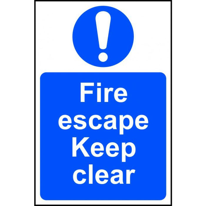 Fire escape Keep clear - PVC (200 x 300mm)