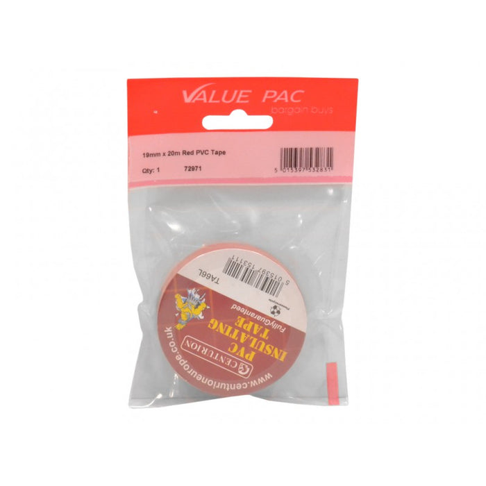19mm x 20m Red PVC Tape