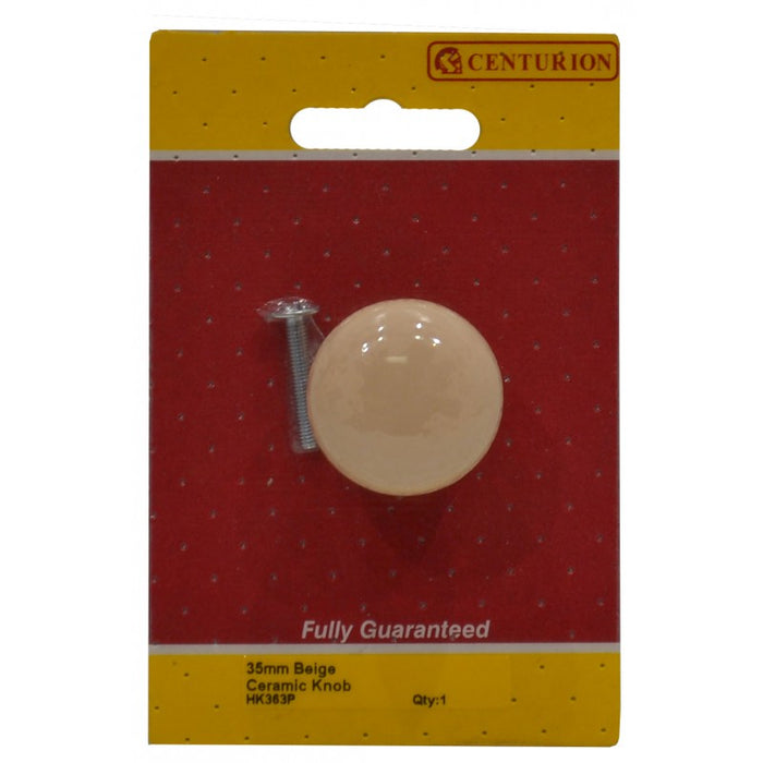35mm Beige Ceramic Knob