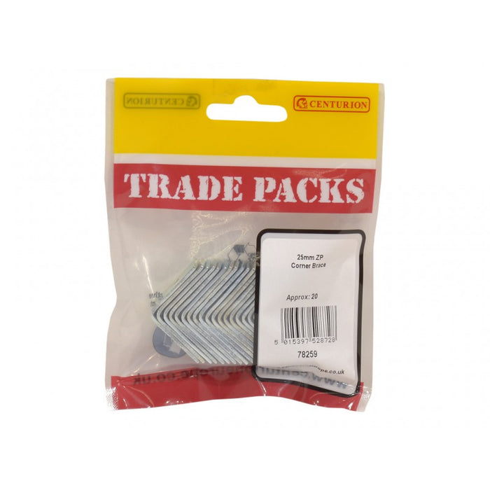 Corner Brace - ZP - 25mm (20 PK)