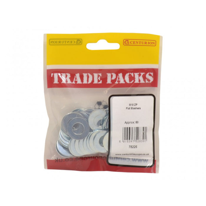 Flat Washers - ZP - M10 (60 PK)