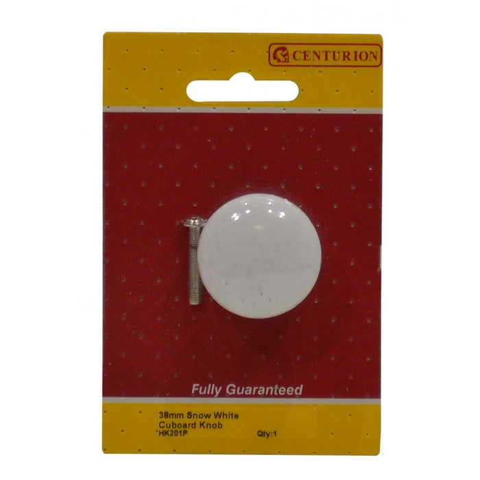38mm Snow White Cupboard Knob