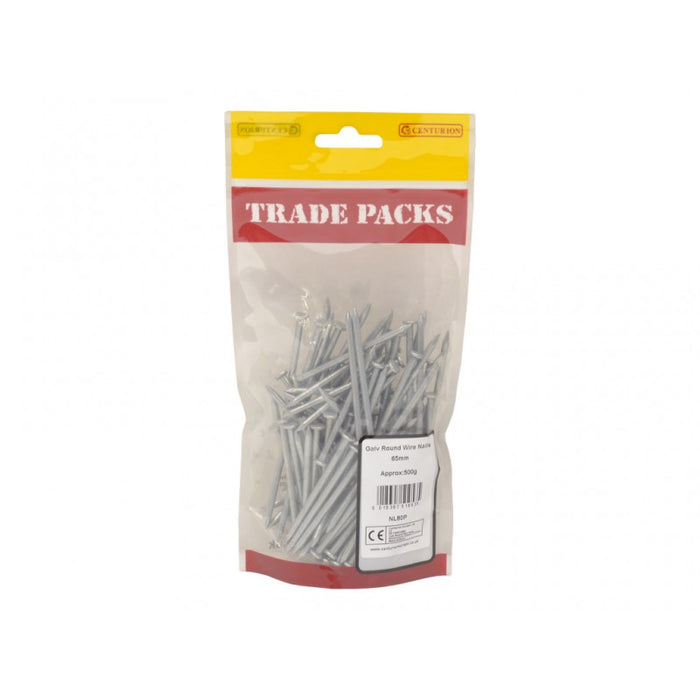 Round Wire Nails - Galvanised - 65mm (500g)