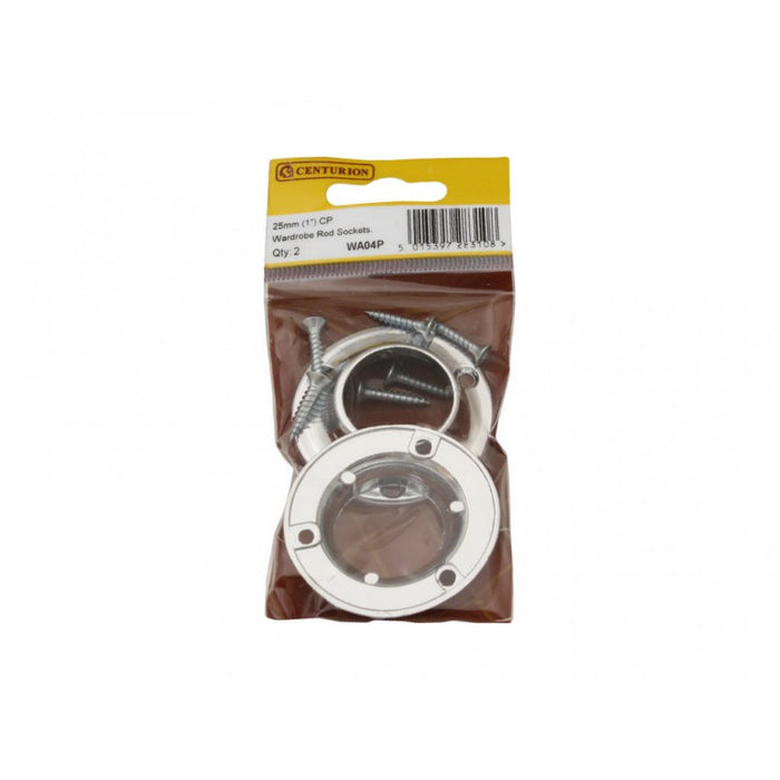 25mm (1") CP Wardrobe Rod Sockets
