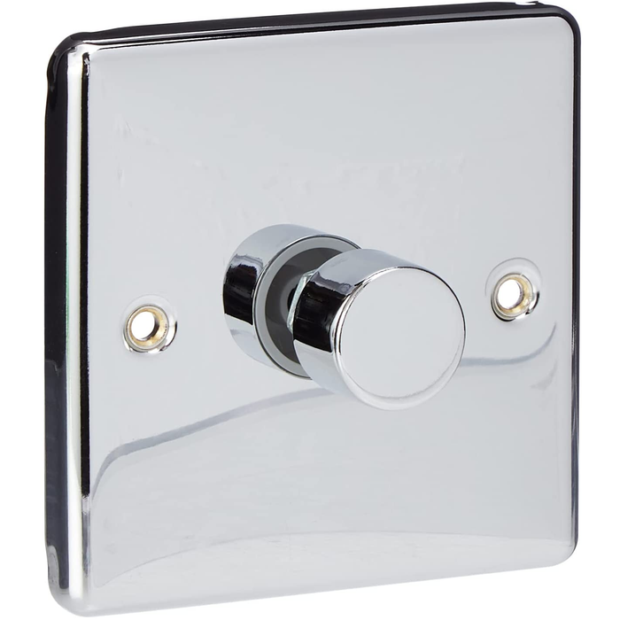 Dimmer Switch 1 Gang 1 Way 250W - Polish Chrome