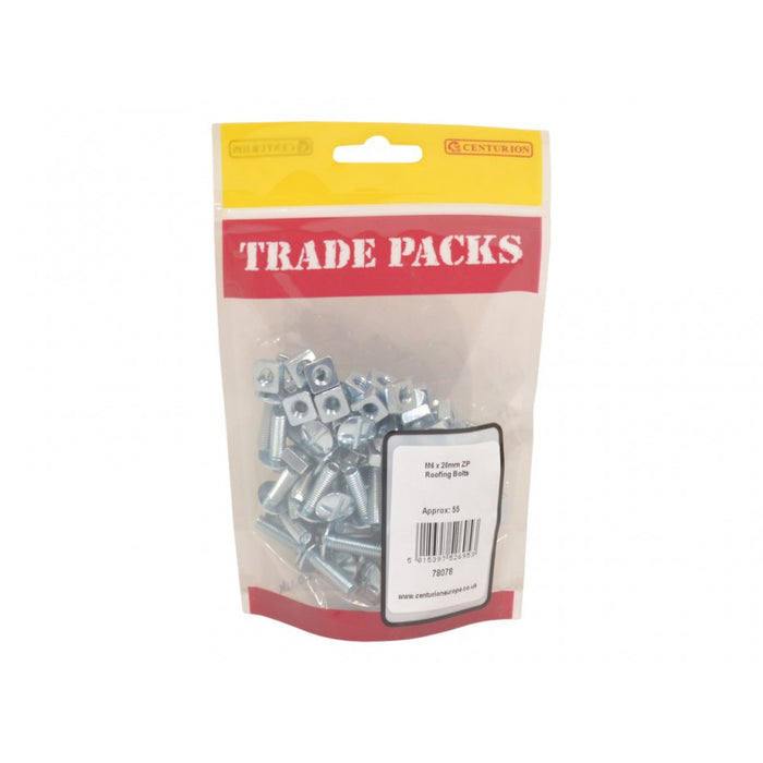Roofing Bolts - ZP - M6 x 20mm (55 PK)