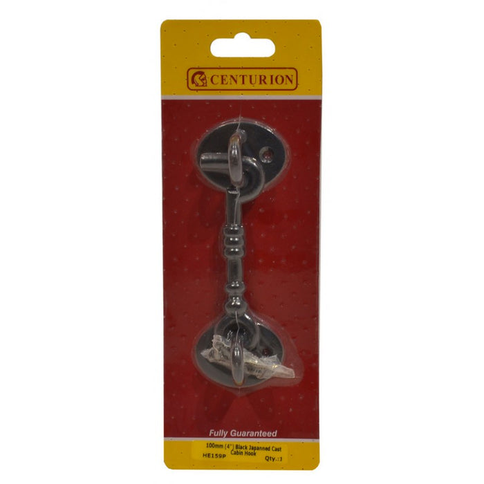 100mm (4") Black Japanned Cast Cabin Hook