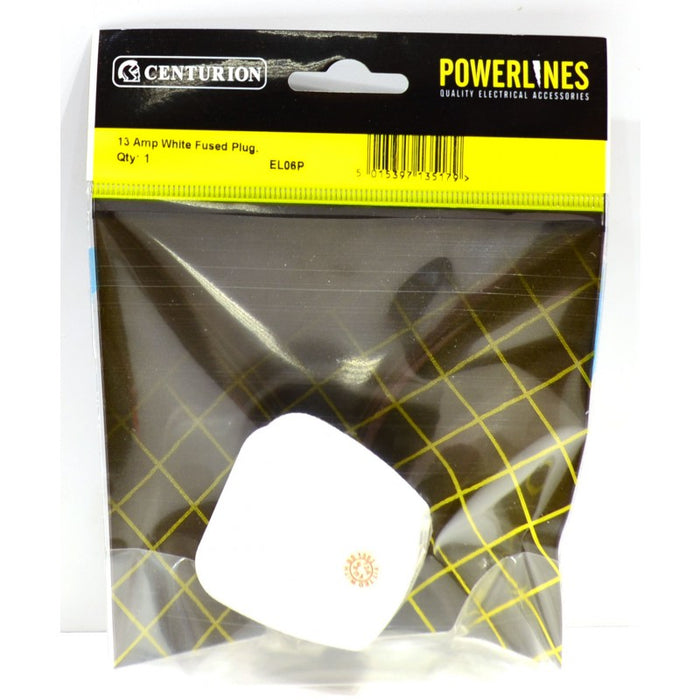 13 Amp White Fused Plug