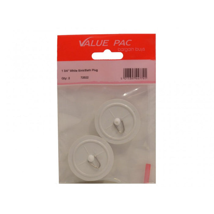1 3/4" White Sink/Bath Plug