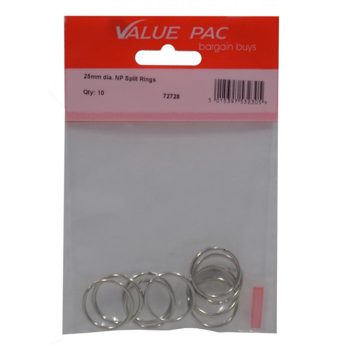25mm dia. NP Split Rings 10pk