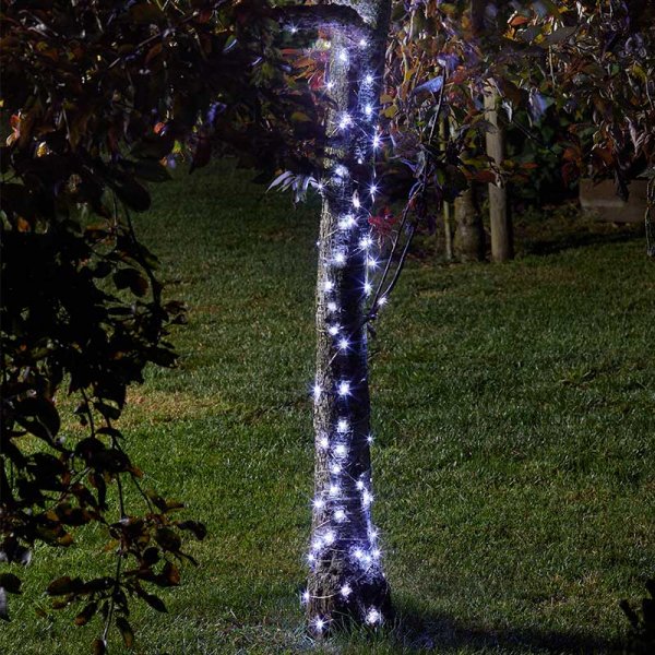 100 Cool White Firefly Solar Strings