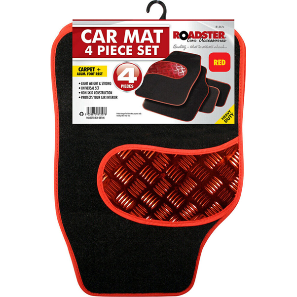 4pc Red Car Mats