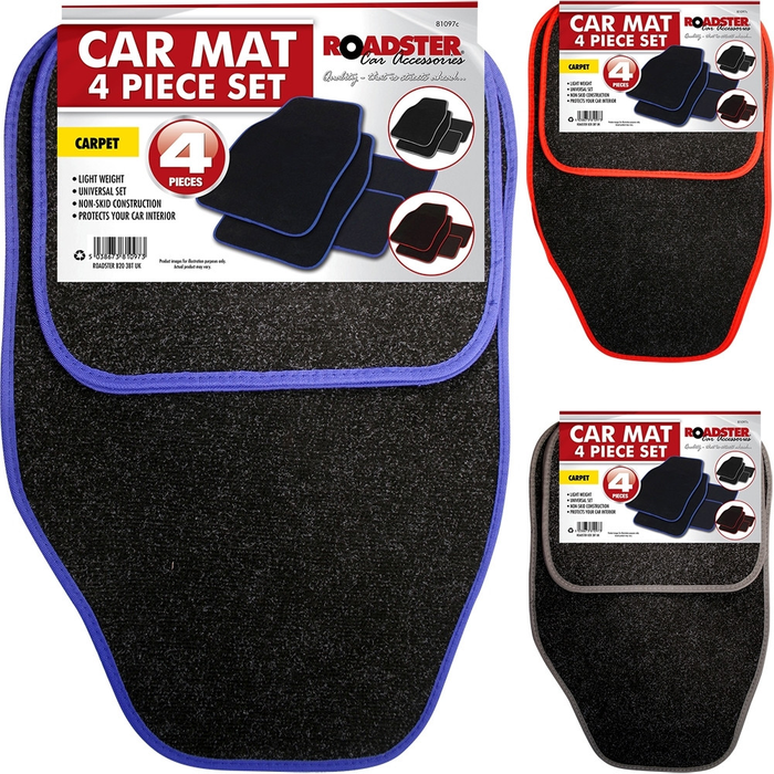 4pc Plain Carpet Car Mats