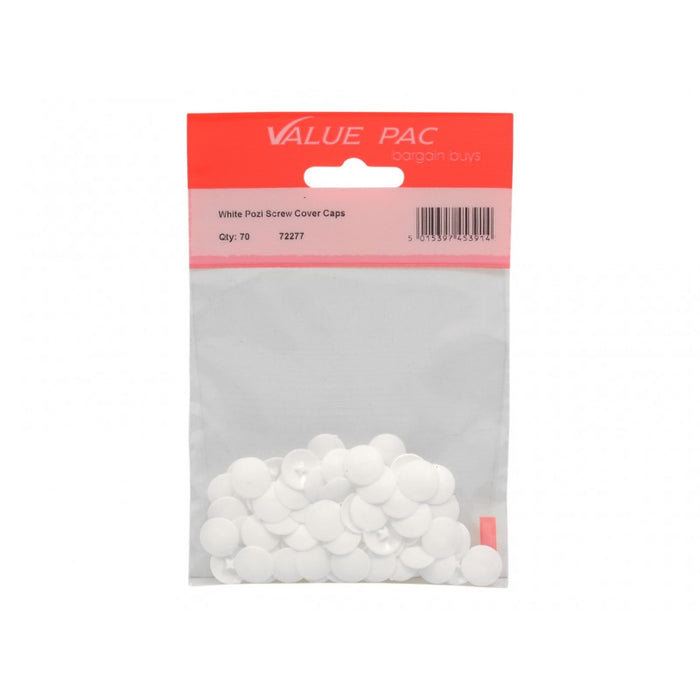 White Pozi Screw Cover Caps 60pk