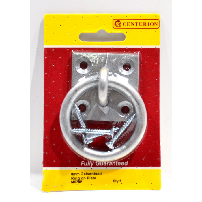 Ring On Plate - Galvanised - 8mm