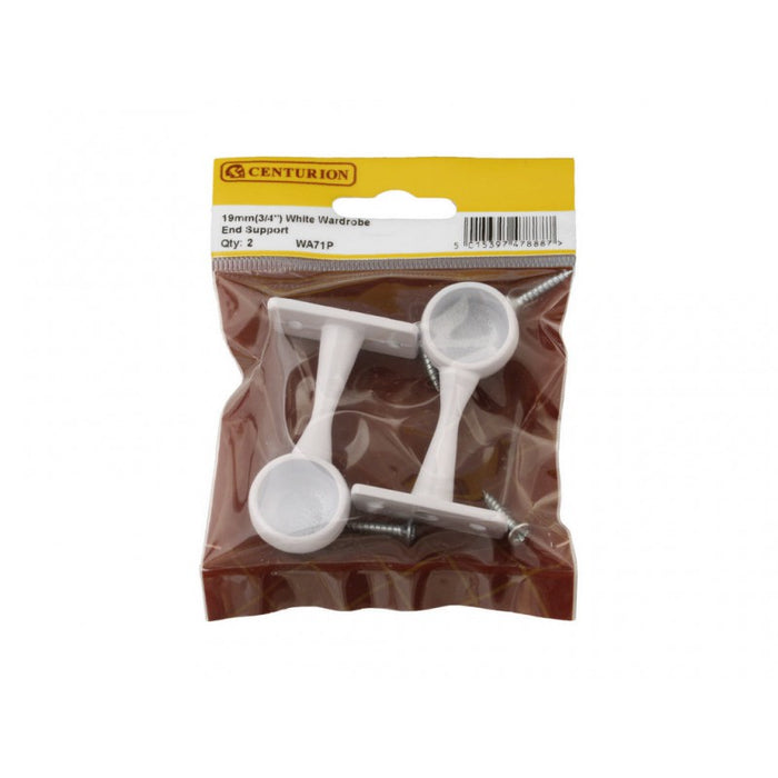 19mm (3/4") WH Wardrobe End Supports