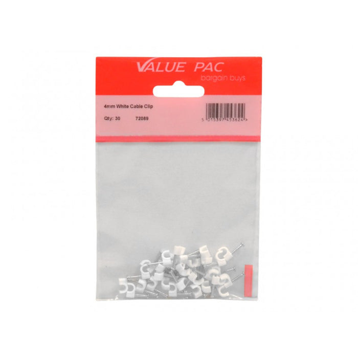 4mm White Cable Clip