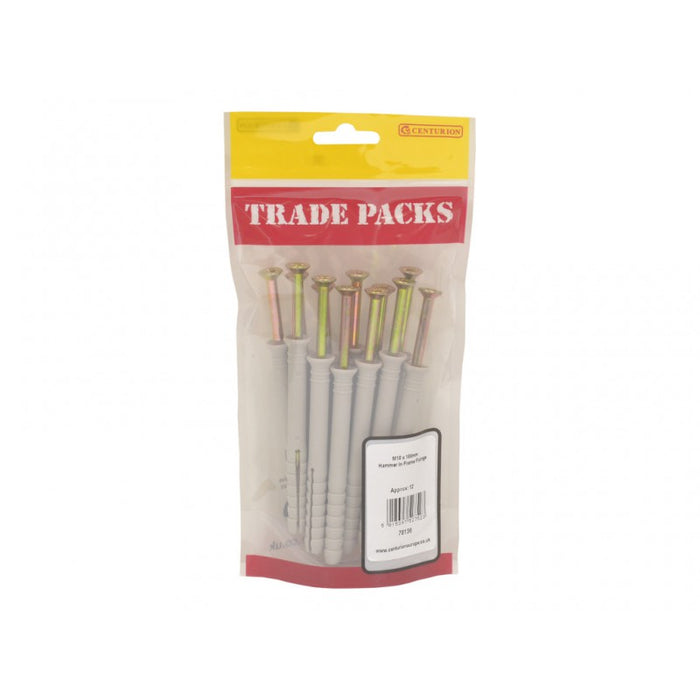 Hammer In Frame Fixings - ZP - M10 x 100mm (12 PK)