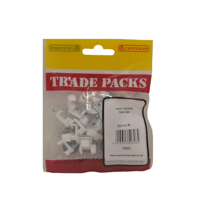 Cable Clip - White - 2.5mm T+E (40 PK)