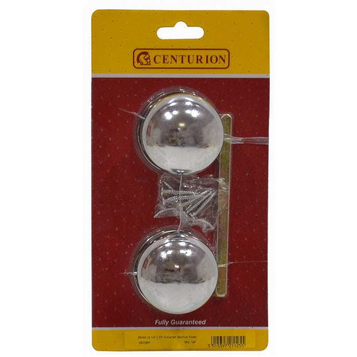 60mm (2 1/4") CP Victorian Mortice Knob
