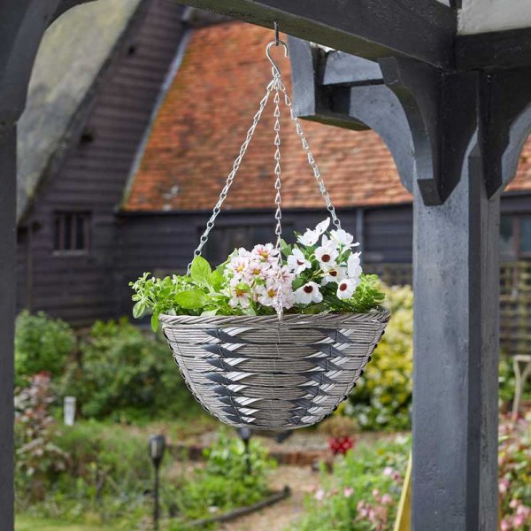 14in Faux Rattan Basket - Kikuyu
