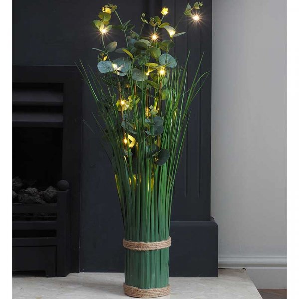 Faux Bouquet, In-Lit Eucalyptus, Verde