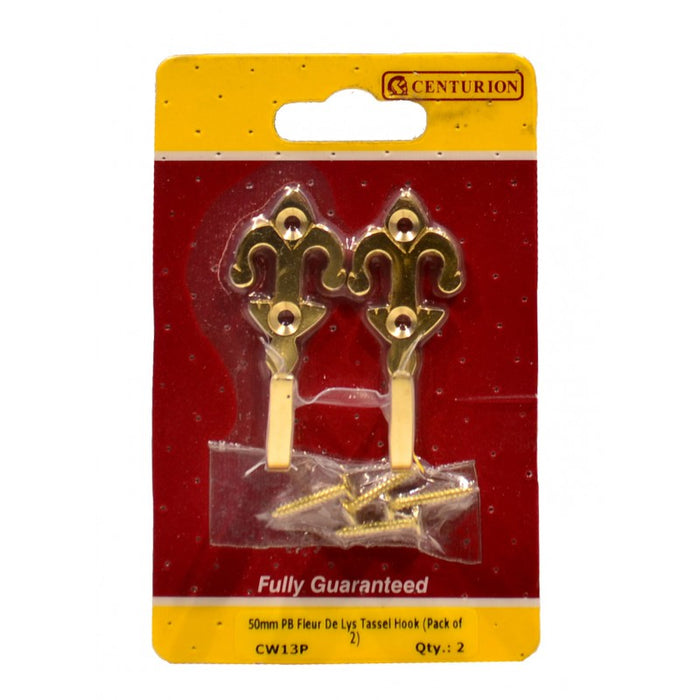 50mm PB Fleur De Lys Tassel Hook (Pack of 2)