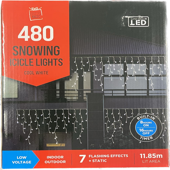 480 Snowing Christmas Icicle Lights