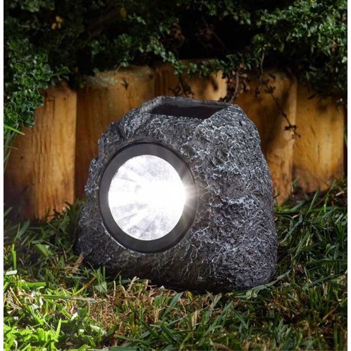 Solar Powered Granite Rock Spot Lights 4 Pack