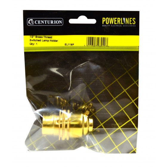 1/2" Brass Thread Switched Lamp Holder