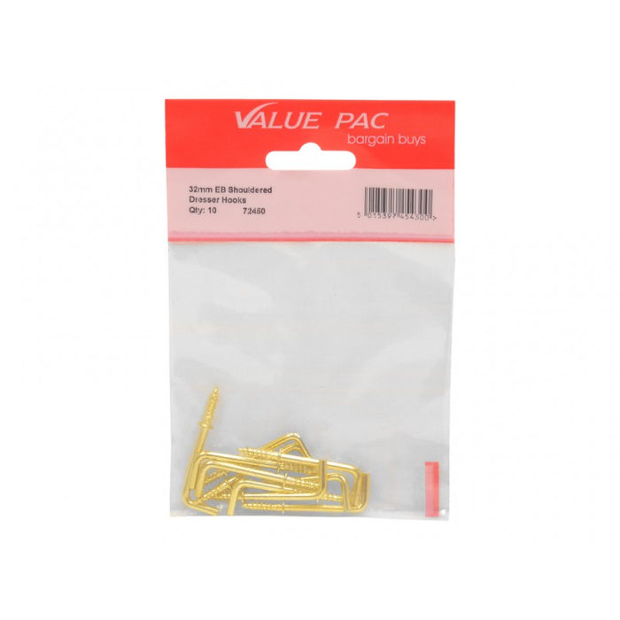 32mm EB Shouldered Dresser Hooks 10pk