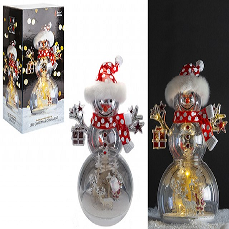 39cm Light Up Acrylic Snowman