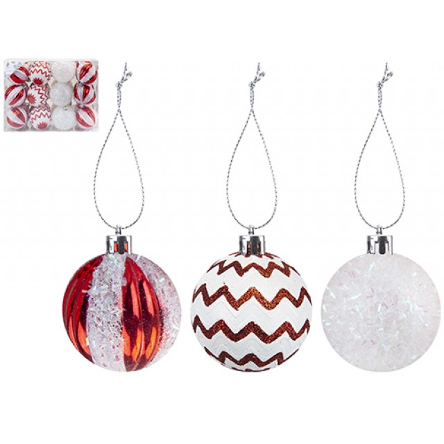 CANDY CANE BAUBLES 24 X 6CM