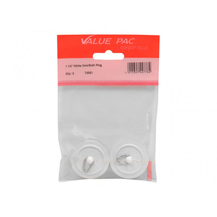 1 1/2" White Sink/Bath Plug