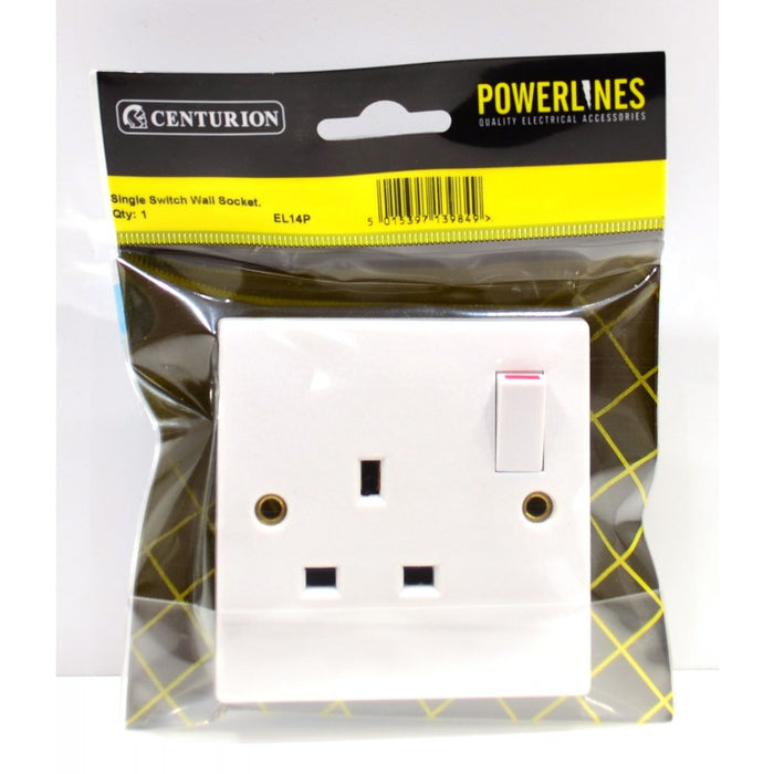 13 Amp 1 Gang Switched Wall Socket