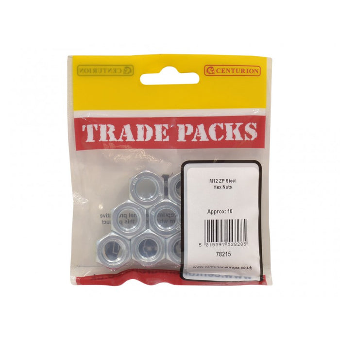 Steel Hex Nuts - ZP - M12 (10 PK)