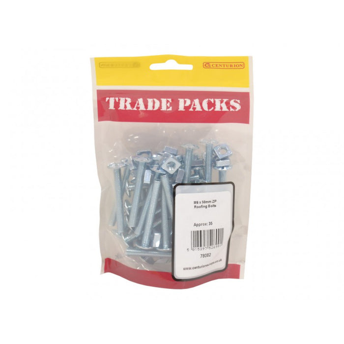 Roofing Bolts - ZP - M6 x 50mm (35 PK)