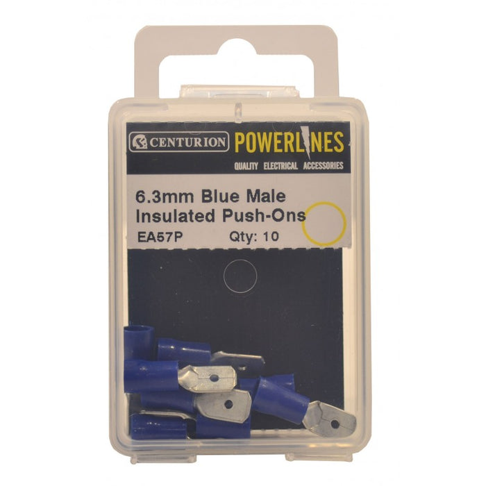 6.3MM Blue male insulated push-ons