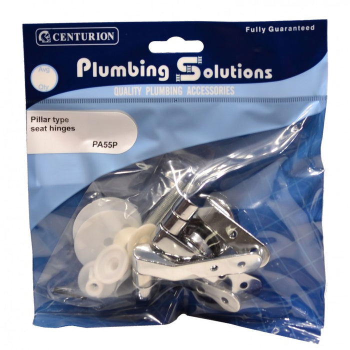 Polished Chrome Pillar Type Toilet Seat Hinges